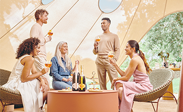 Your oasis awaits under the canopy of our Garden Cabanas. We've paired magnums like Chandon Brut Rosé with a feast of local dishes served communal-style in your private space with the cool breeze filing the sails.  FAMILY FRIENDLY.