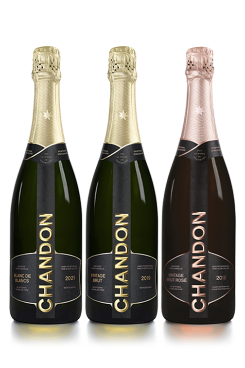 PACK OF THREE BOTTLE OF CHANDON with the signature bottle of CHANDON