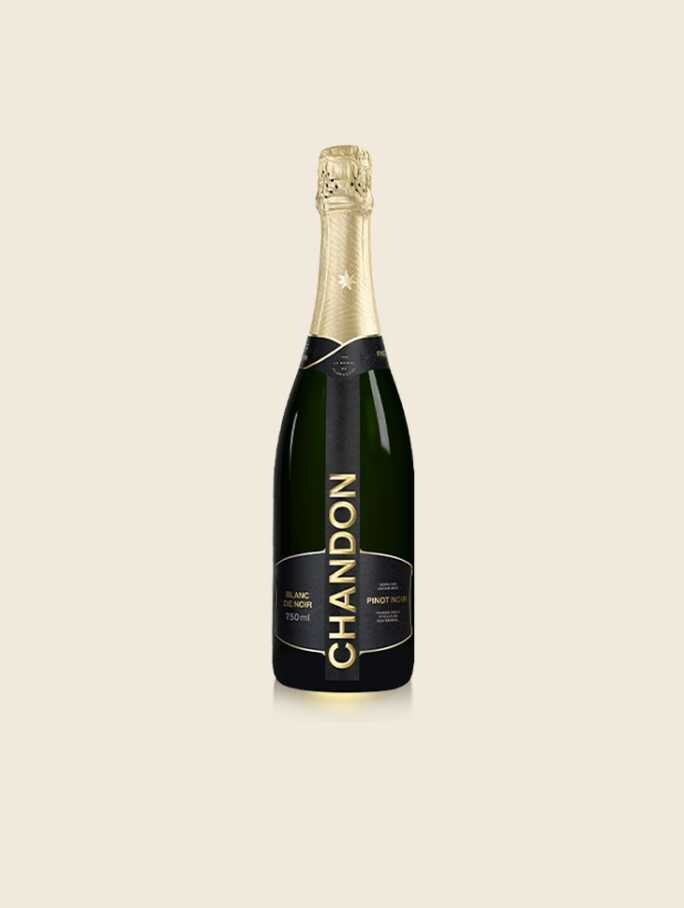 Garrafa de CHANDON Blanc de Noir produzida no Brasil