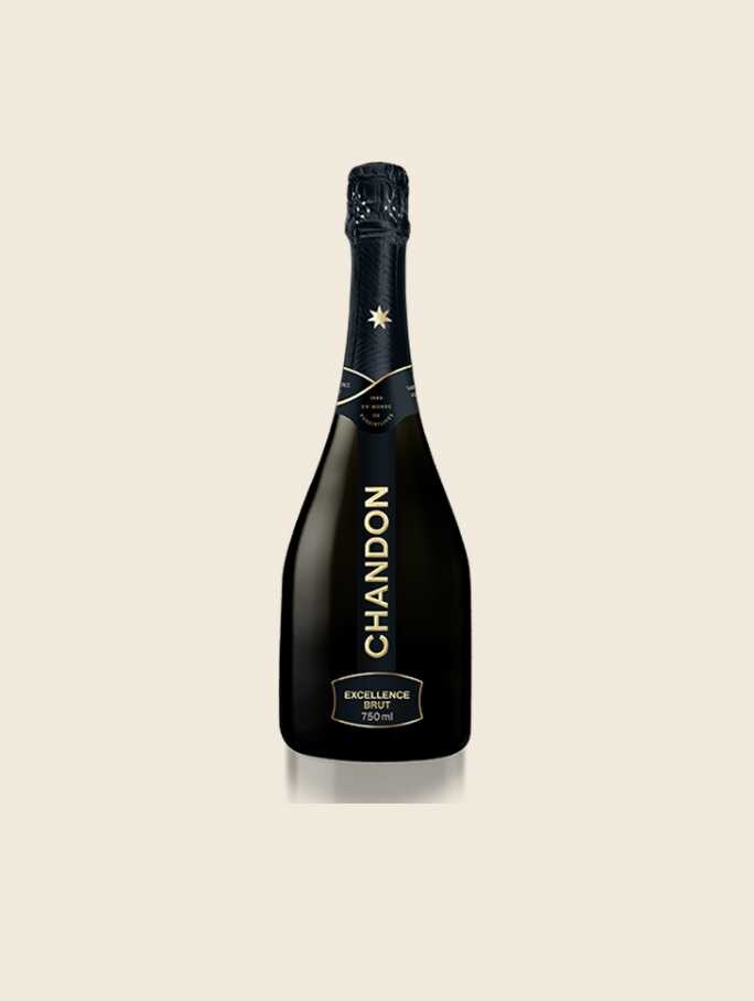 Garrafa de CHANDON Excellence Brut produzida no Brasil