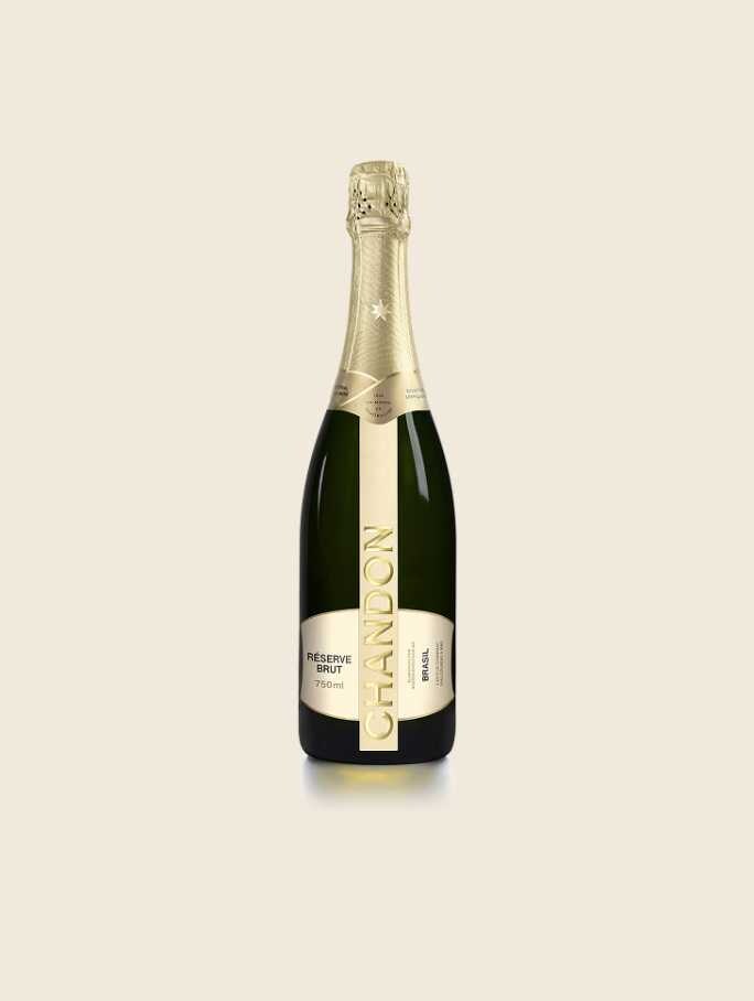 Garrafa de CHANDON Réserve Brut produzida no Brasil