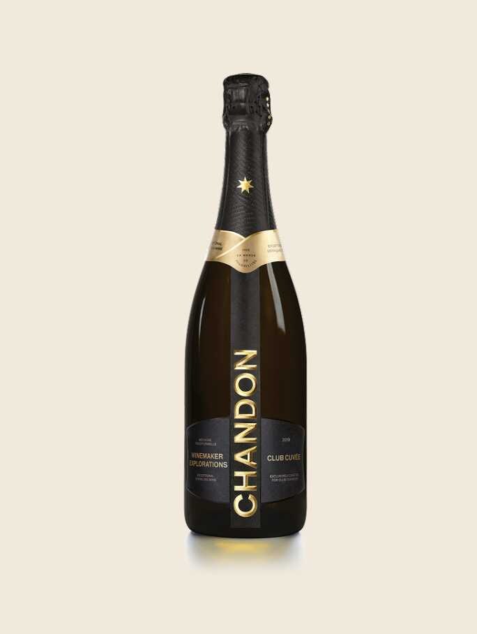 CHANDON Club Cuvée 2019 Bottle produced in Australia on a Skyvory background