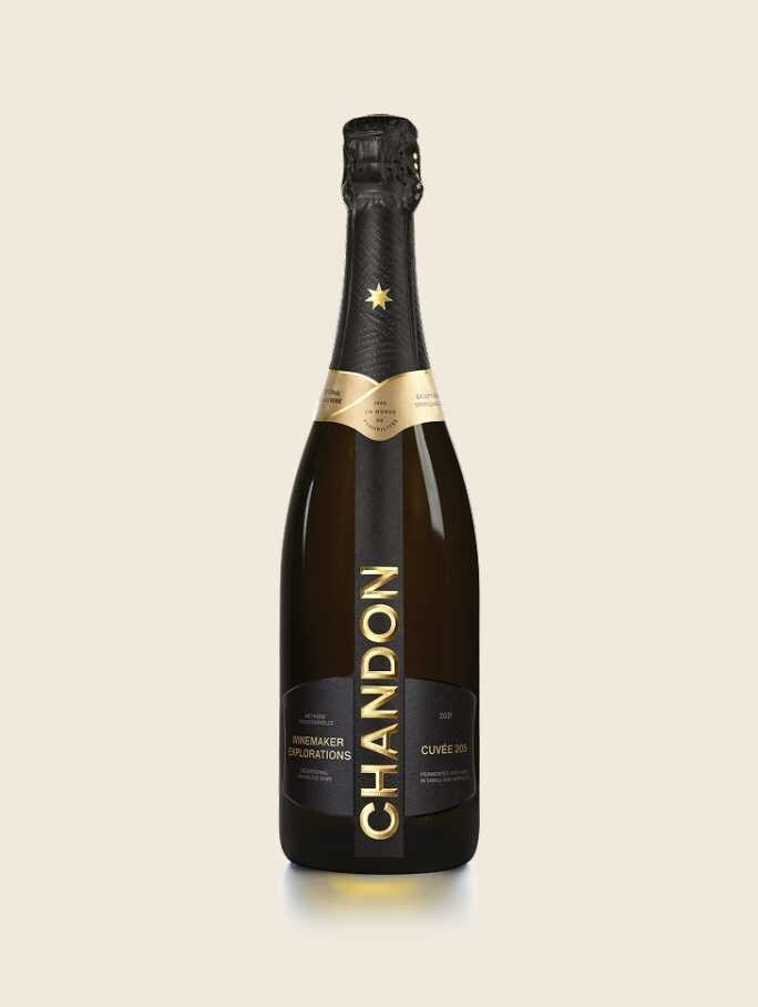 CHANDON Cuvée 205 2021 Bottle produced in Australia on a Skyvory background