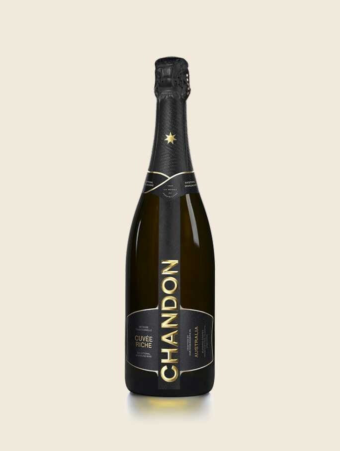 CHANDON Cuvée Riche Bottle produced in Australia on a Skyvory background