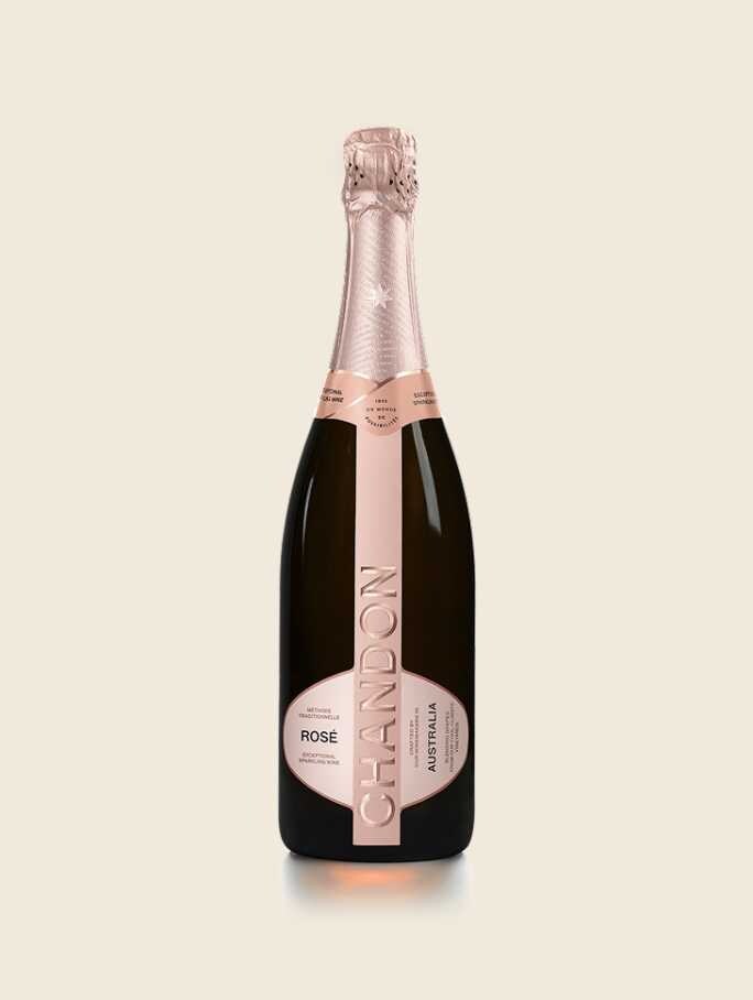 CHANDON Brut Rosé Bottle produced in Australia on a Skyvory background