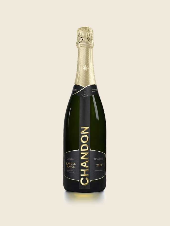 CHANDON Vintage Blanc de Blancs 2021 Bottle produced in Australia on a Skyvory background