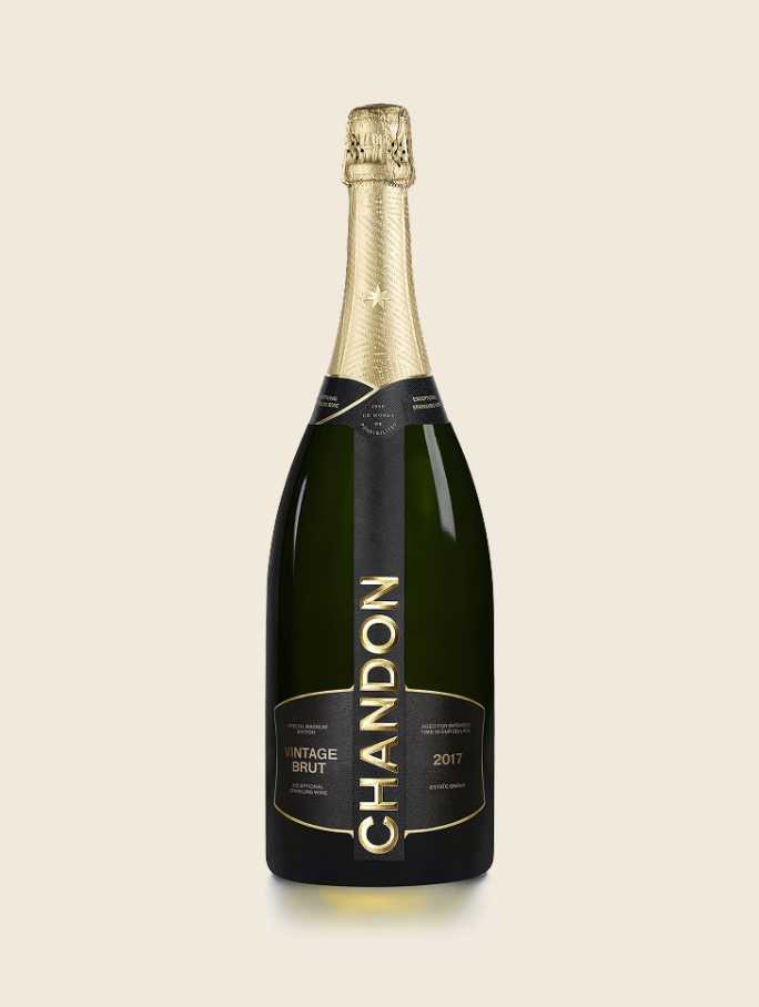 CHANDON Vintage Brut Magnum 2019 Bottle produced in Australia on a Skyvory background