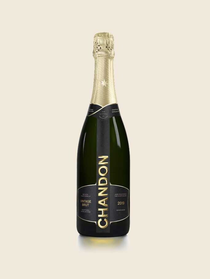 CHANDON Vintage Brut 2019 Bottle produced in Australia on a Skyvory background
