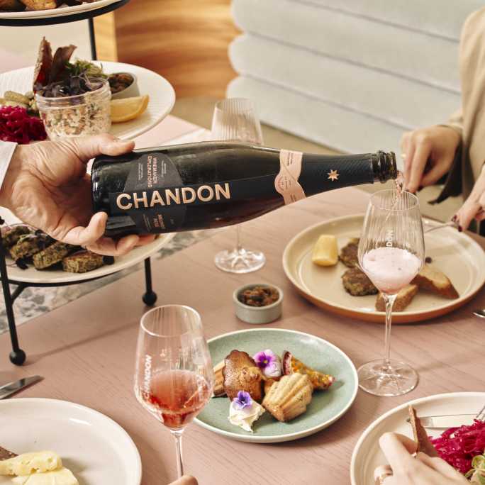 A brunch at CHANDON Australia BrandHome with a bottle of CHANDON Meunier Pinot
