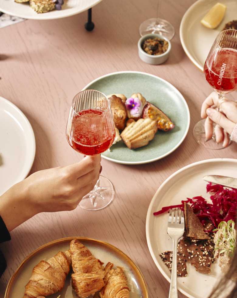 A brunch with a glasses of CHANDON Rosé in Australia