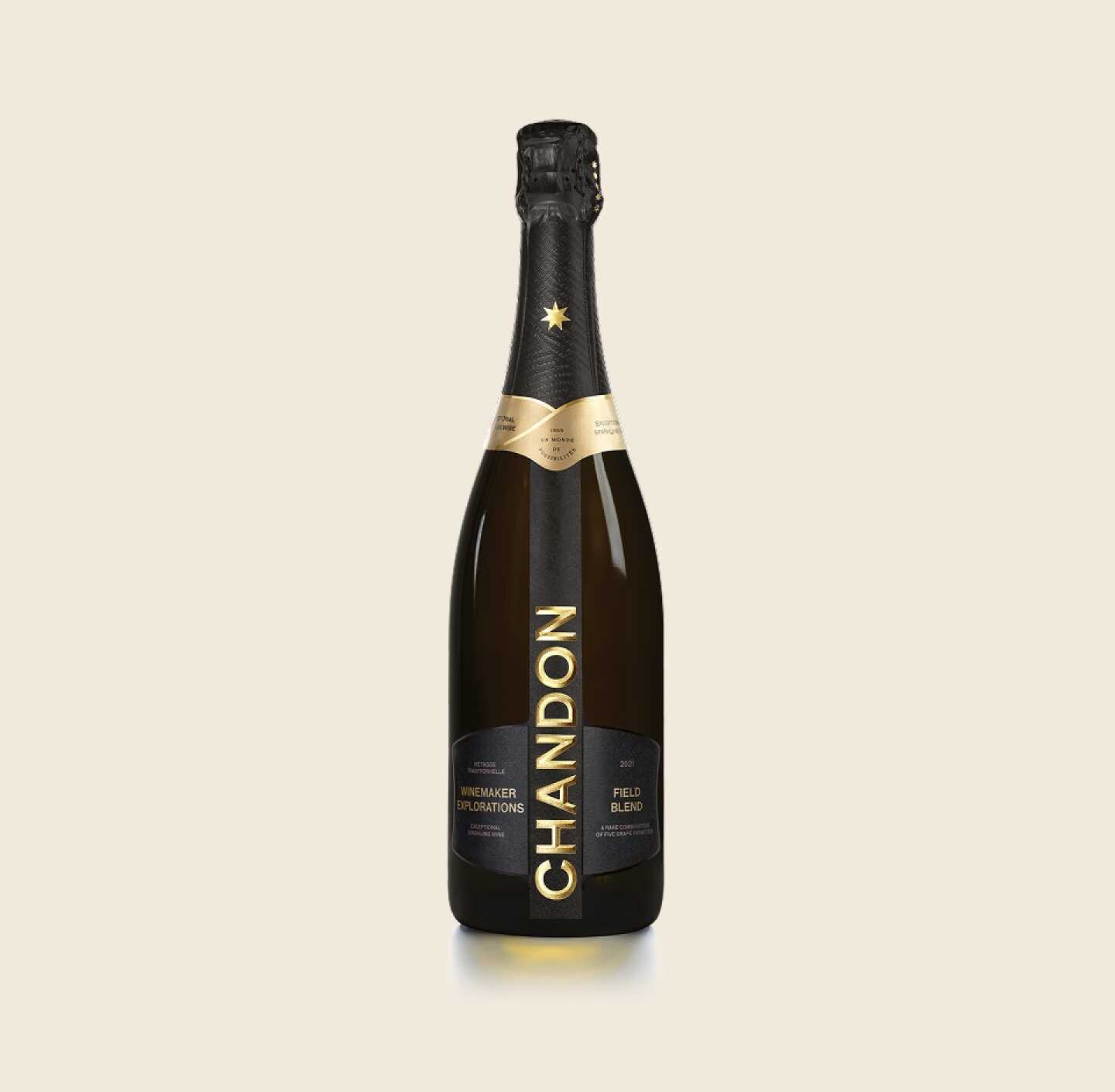 CHANDON Field Blend 2021 Bottle produced in Australia on a Skyvory background