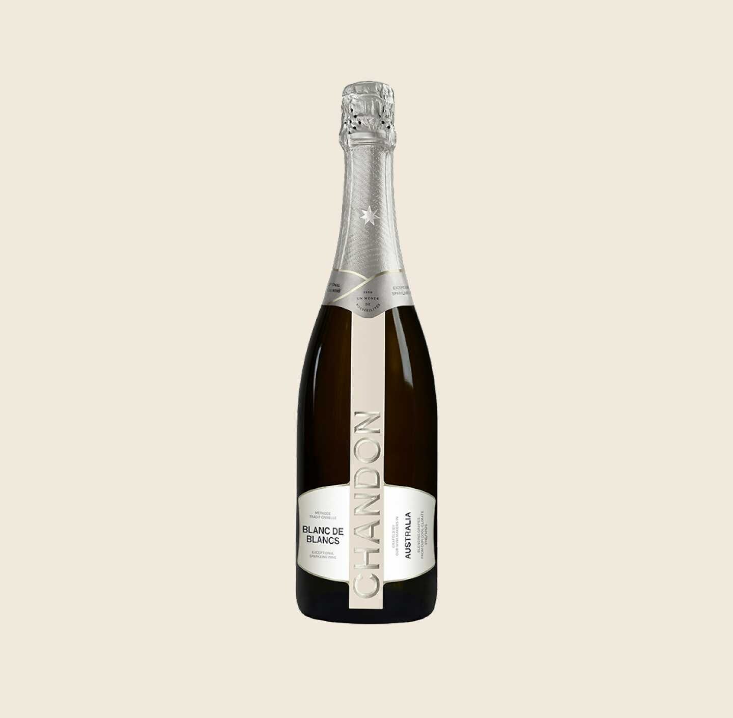 CHANDON Blanc de Blancs Bottle produced in Australia on a Skyvory background