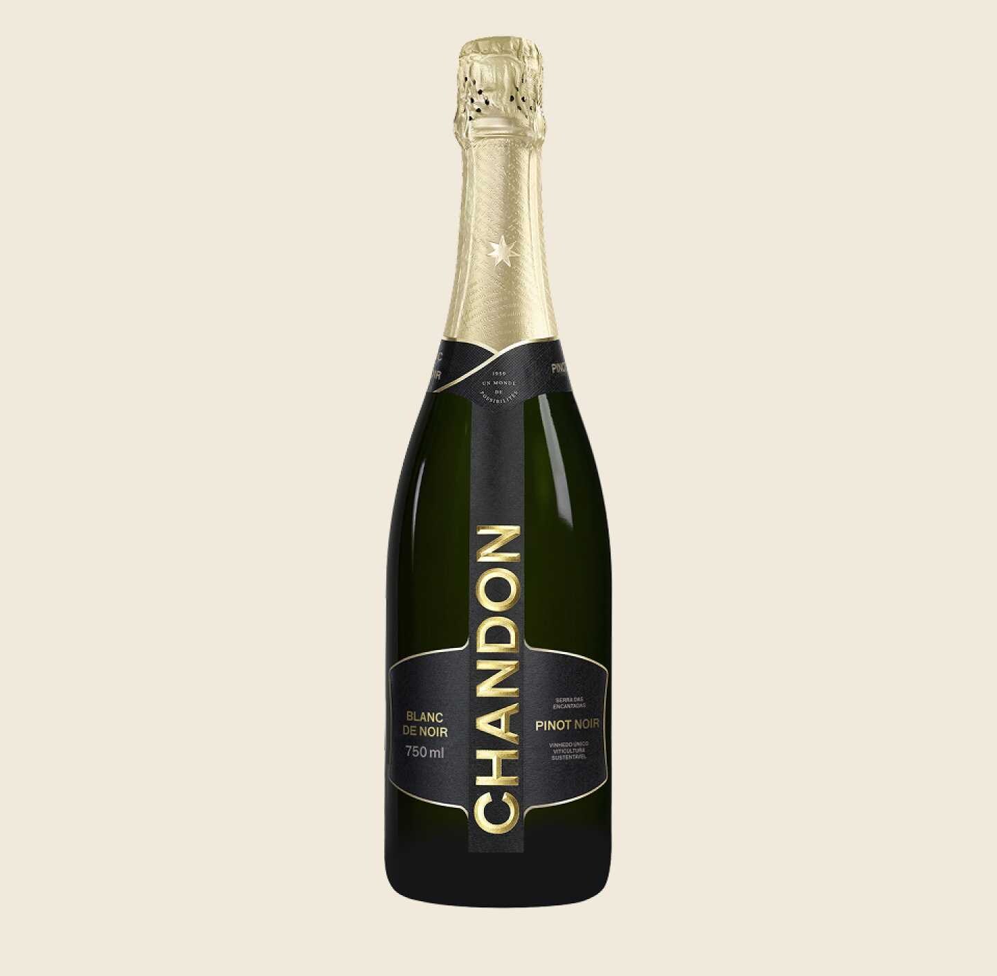 A bottle of CHANDON Blanc de Noirs produced in Brazil