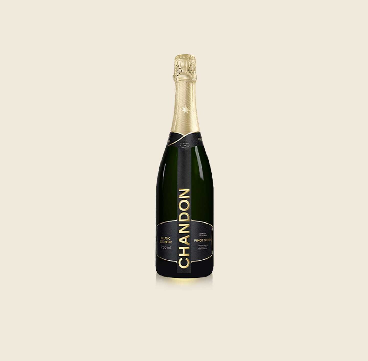 Garrafa de CHANDON Blanc de Noir produzida no Brasil