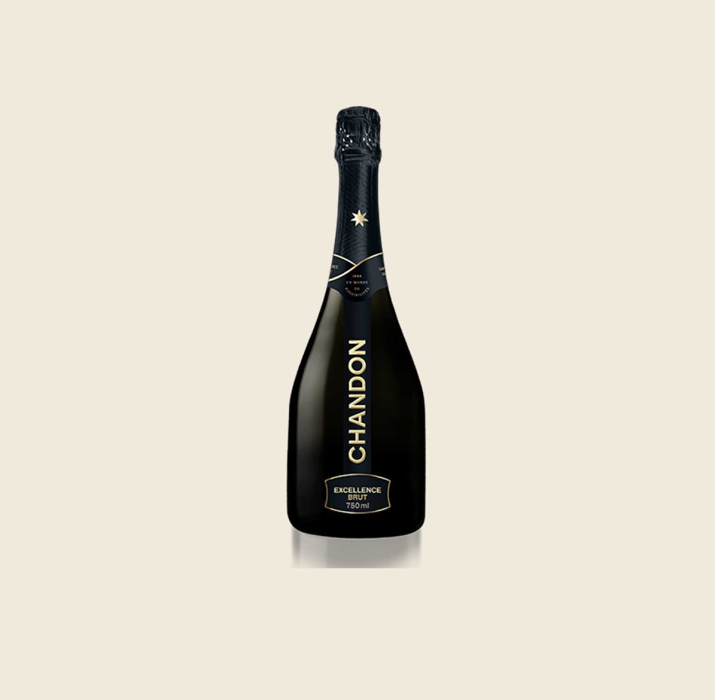 Garrafa de CHANDON Excellence Brut produzida no Brasil