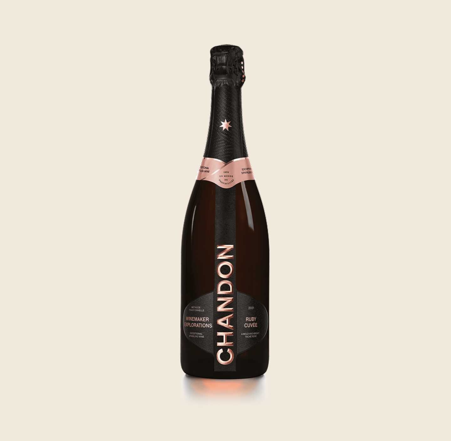 CHANDON Ruby Cuvée 2021 Bottle produced in Australia on a Skyvory background