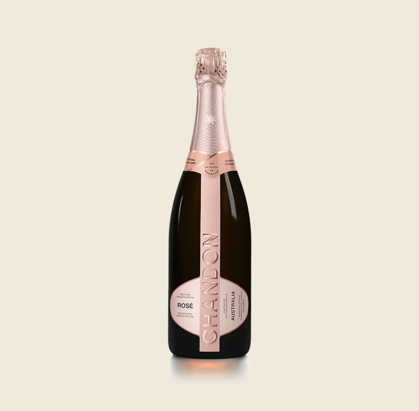 CHANDON Brut Rosé Bottle produced in Australia on a Skyvory background