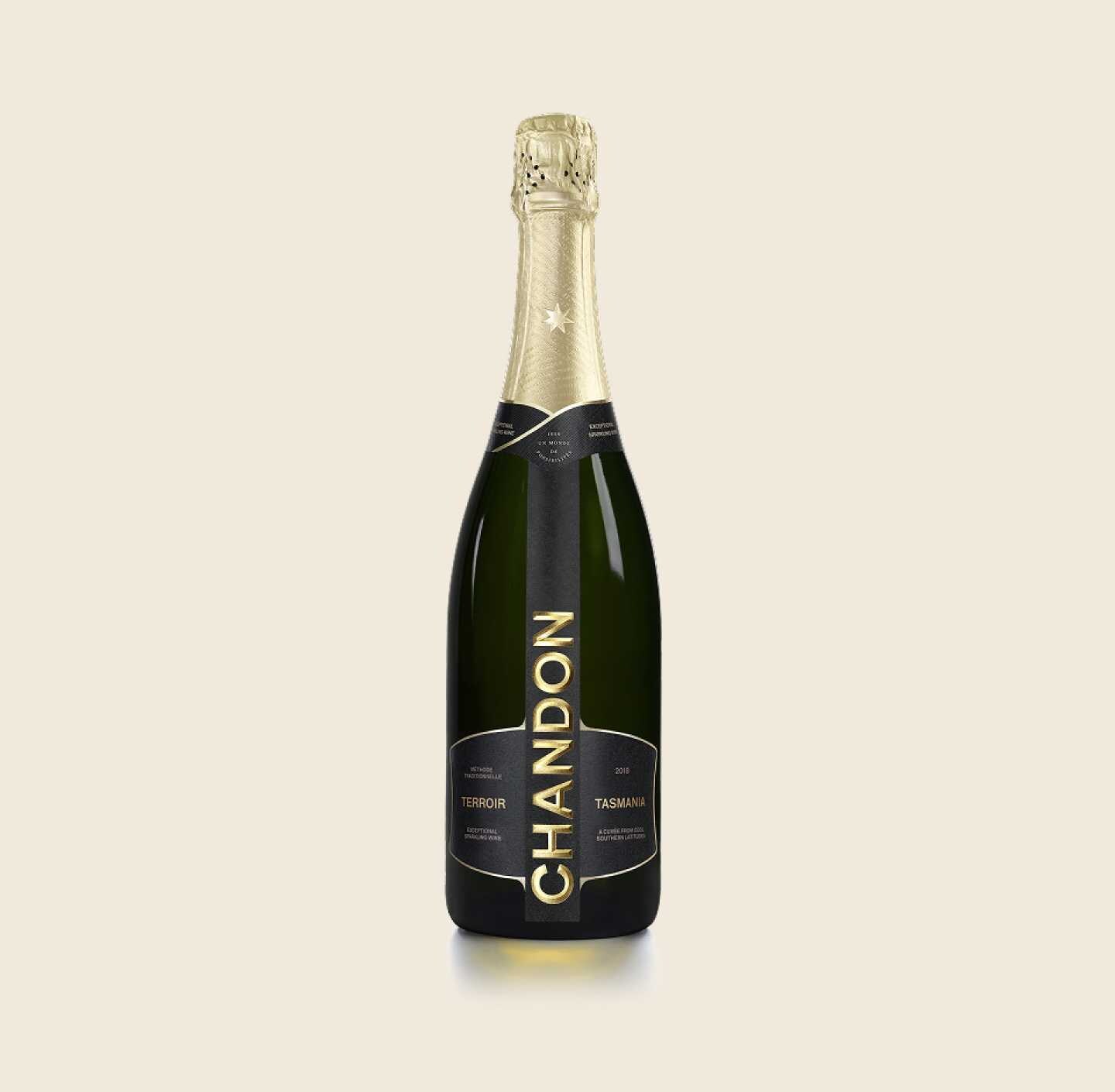 CHANDON Terroir Tasmania 2018 Bottle produced in Australia on a Skyvory background